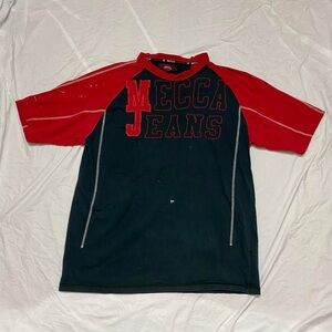 Y2k Mecca jeans red and navy blue T-shirt